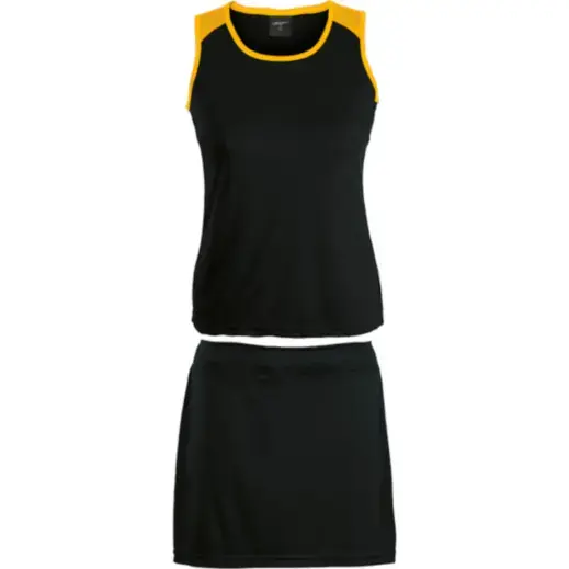 BRT Econo Single Set - Top & Skirt Black Gold